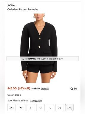 AQUA black blazer
